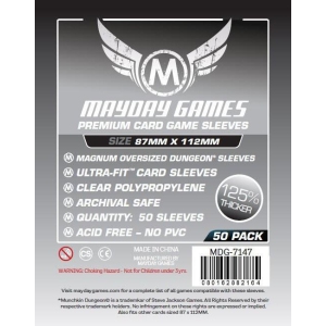 Mayday Games Board Game "Oversized Munchkin Dungeon" Size Premium Card Sleeves: "Clear" (87mm x 112mm) 50 Thick Sleeves Per Pack