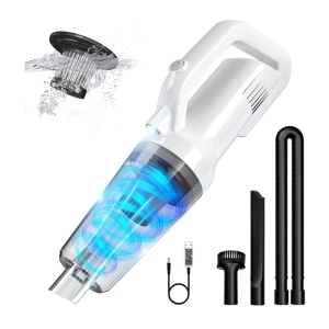 NIERBO Cordless Wet/Dry Handheld Vacuum for Pet Hair & Car with 8500Pa Suction, LED Light, Washable Steel Filter, 3 Tools