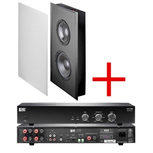 OSD Audio SMP300 Class D Subwoofer Amplifier and SL800D Sealed In-Wall Subwoofer Bundle