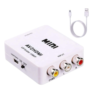 RCA to HDMI Converter, NIERBO 1080P AV to HDMI RCA Composite CVBS Video Audio Converter Adapter Supporting PAL/NTSC for Xbox/PS2/Wii/SNES/N64/VHS/VCR/DVD