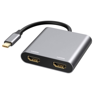 USB C to Dual HDMI Adapter 4K @60hz, NIERBO Type C to HDMI Converter for MacBook Pro Air 2020/2019/2018,LenovoYoga 920/Thinkpad T480,Dell XPS 13/15,etc