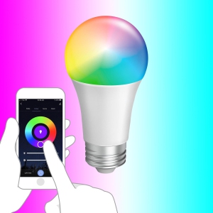 Smart Led Bulb WiFi Light Bulb with Remote Control, Dimmable Multicolor A19 E26 Works with Alexa, Google Home - LIVINGbasics