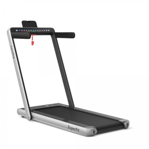 2 in 1 Folding Walking Pad Treadmill with 2.25 HP Motor, App Control and Dual Display