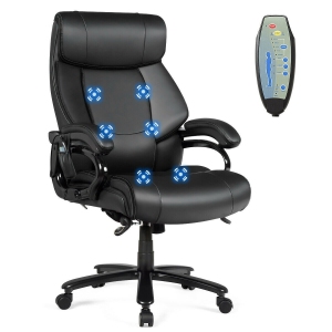 Big & Tall 400lb PU Leather Massage Office Chair-Black
