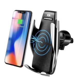 SuperGooDeal Smart Sensor Auto Open / Lock Phone Holder Qi Wireless Charger Car Holder