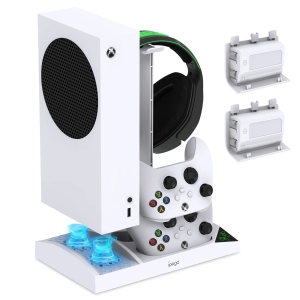 Charger Stand for Xbox Series S with Cooling Fan,MENEEA Vertical Charging Dock Station Accessories for Xbox Series S with 2