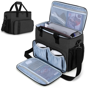 Carrying Case Compatible with PS5, PS4, PS4 Pro, Xbox Series S, Xbox One/One S/One X and Xbox 360, Travel Bag for Game Console, Controller, Disks, Black