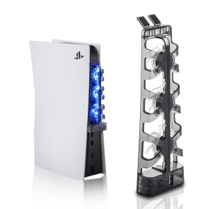 PS5 Cooling Fan with LED Light, PS5 Accessories Cooler Fan for Playstation 5 Digital & Disc Edition Console