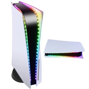 RGB Light Strip for PS5, MENEEA USB LED Light Bar for PlaySation 5 Console with IR Remote, DIY Lamp Strips Kit for PS5 Decor