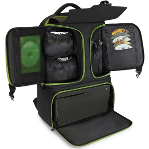 ENHANCE Console Gaming Backpack Compatible with Xbox Series X, Xbox Series S - Storage Compartments for Controllers, Games & Accessories - Headset Storage, Cable Organizers