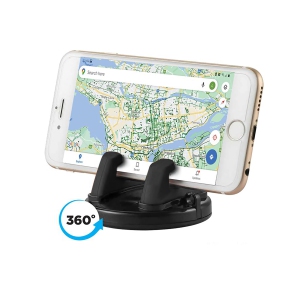 Elink - Rotating Phone Holder with Reusable Adhesive Base, Black