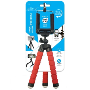 Elink - Flexible Tripod for Phone or Camera, Height 6.5", Red