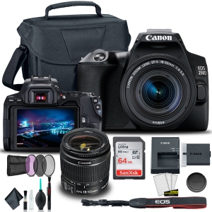 Canon EOS 250D / Rebel SL3 DSLR Camera w 18-55mm Lens (Black) + Creative Filter Set, EOS Camera (International Version)