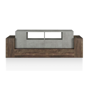 Furniture of America Abdi Wood Multi-Storage TV Stand in Oak and Concrete Gray