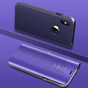 For Apple iPhone XR Purple Smart Mirror View Clear Luxury Flip Stand Slim Case Cover