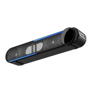 Havit M18 Double Drivers HiFi Bass 3.5MM AUX + USB Power LED Desktop Speaker Computer Sound Bar_Black