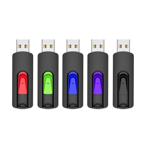 RAOYI 5Pack 64GB USB Flash Drives Thumb Drive Memory Stick Slide Retractable Jump Drive (64GB