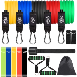 Sensyne Resistance Bands Set 16PCS Exercise Band for Working Out Up to 150 lbs, for Indoor and Outdoor Sports, Fitness, Susp