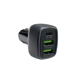 LBT Ultra Fast 18W Triple-port PD Car Charger - Black