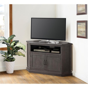 Martin Svensson Home Rustic Corner 50" Solid Wood TV Stand Gray