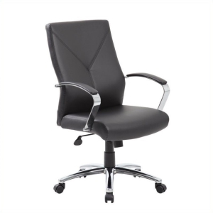 Scranton & Co Modern LeatherPlus Executive Office Chair in Black
