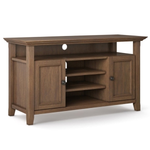 Trent Home 54" Solid Wood TV Media Stand in Rustic Natural Aged Brown
