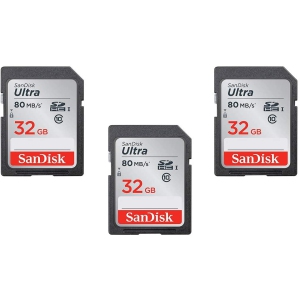 3-pack SanDisk 32GB Ultra SDHC Memory Card - (SDSDUNC-032G-GN6IN)