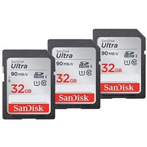 3-Pack SanDisk 32GB Ultra SDHC Memory Card - (SDSDUNR-032G-GN6IM)