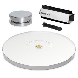 Fluance Vinyl Turntable Accessory Kit With Record And Stylus Anti-Static Brushes, Acrylic Platter and Record Weight