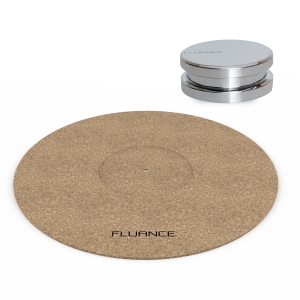Fluance HiFi Vinyl Record Weight 760 gram Steel and Cork Platter Mat