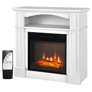 Costway 32" 1400W Electric Fireplace Mantel TV Stand Space Heater W/ Shelf