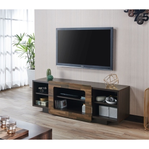 Furniture of America Norvell Wood Storage 62-Inch TV Stand in Brown Wenge