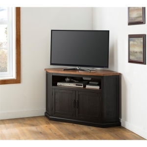 Martin Svensson Home Rustic Corner 50" Wood TV Stand Antique Black and Honey
