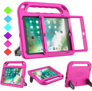 Case for New iPad 9.7 2018/2017 with Built-in Screen Protector, Shockproof Lightweight Handle Stand Kids Case