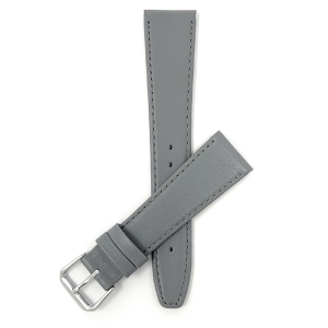 Bandini Classic Thin Leather Smart Watch Band Strap, Stitch For Garmin Venu Sq - 20mm, Grey / Silver Buckle