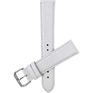 Bandini Womens Semi-Padded Leather Smart Watch Smart Watch Band Strap, Stitch For Garmin Venu Sq - 20mm, White / Silver Buckle