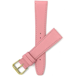 Bandini Classic Thin Leather Smart Watch Band Strap, Stitch For Garmin Venu Sq - 20mm, Pink / Gold Buckle