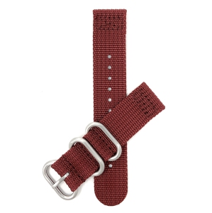 Bandini 2 Piece Nylon Zulu Smart Watch Band Strap For Garmin Forerunner, Vivoactive 4 - 22mm, Burgundy