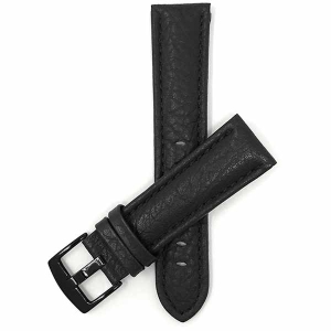 Bandini Mens Padded Leather Buffalo Pattern Smart Watch Band Strap For Garmin Venu Sq - 20mm, Black / Black Buckle
