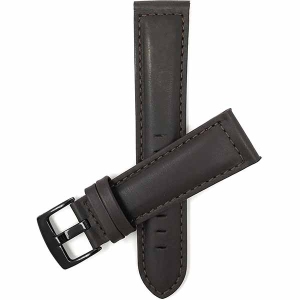 Bandini Mens Padded Leather Smart Watch Band Strap For Garmin Venu Sq - 20mm, Brown / Black Buckle