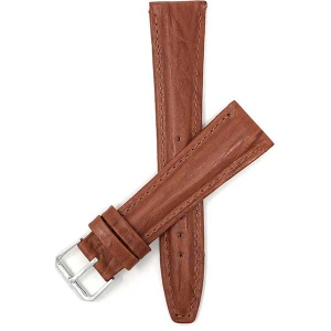 Bandini Leather Semi Glossy Smart Watch Band Strap For Garmin Venu Sq - 20mm, Tan / Silver Buckle