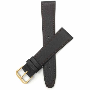 Bandini Slim Leather Buffalo Pattern Smart Watch Band Strap For Garmin Venu Sq - 20mm, Brown / Gold Buckle
