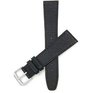 Bandini Slim Leather Buffalo Pattern Smart Watch Band Strap For Garmin Venu Sq - 20mm, Black / Silver Buckle