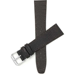 Bandini Womens Slim Leather Lizard Pattern Smart Watch Band Strap For Garmin Venu Sq - 20mm, Brown / Silver Buckle