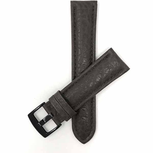 Bandini Mens Padded Leather Buffalo Pattern Smart Watch Band Strap For Garmin Forerunner, Vivoactive 4 - 22mm, Brown / Black Buckle