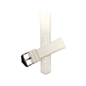 Bandini Waterproof Soft Black Rubber Silicone Smart Watch Band Strap For Skagen Falster 2 and 3, Jorn - 22mm, White