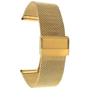 Bandini Fine Metal Mesh Smart Watch Band Strap, Stainless Steel Mesh Milanese Band For Mobvoi Ticwatch E, E3, C2 - 20mm, Gold