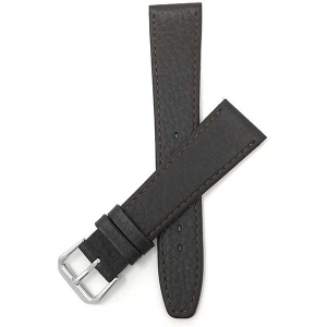 Bandini Slim Leather Buffalo Pattern Smart Watch Band Strap For Sunnto 9, Suunto 7 - 22mm, Brown / Silver Buckle