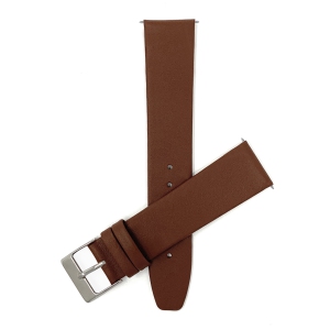 Bandini Classic Quick Release Slim Leather Smart Watch Band Strap For Moto360 Gen 2 and Gen 3 (42mm) - 20mm, Brown / Silver Buckle