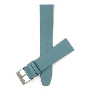 Bandini Classic Quick Release Slim Leather Smart Watch Band Strap For Oneplus Watch - 22mm, Baby Blue / Silver Buckle
